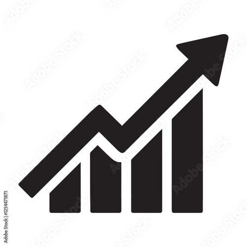 Bars, growth, chart, arrow, sales icon