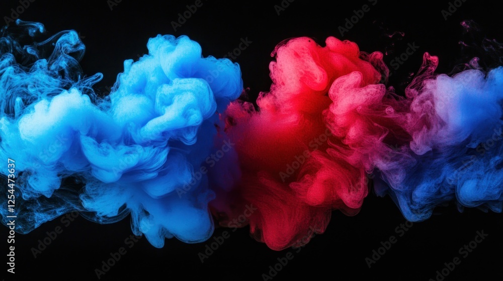 Obraz premium Abstract Swirling Ink in Red and Blue