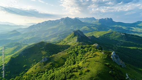 Aerial View of Majestic Mountains