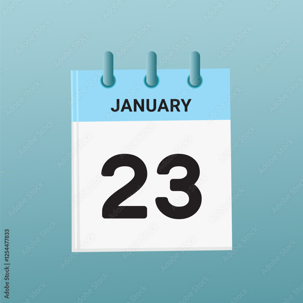 23th February daily calendar icon template. February 23 day calendar design. Single day calendar in vector illustration flat style. 23th February daily calendar icon template. February 23 day calendar design. Single day calendar in vector illustration flat style.