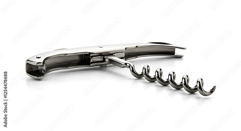 Elegant Winged Corkscrew Opener Tool on White Background Ready for Use Elegant Winged Corkscrew Opener Tool on White Background Ready for Use