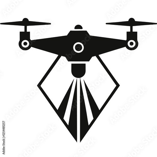 vector of a drone with scanning lasers