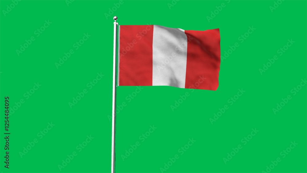 High detailed flag of Peru. National Peru flag. South America. 3D illustration. High detailed flag of Peru. National Peru flag. South America. 3D illustration.