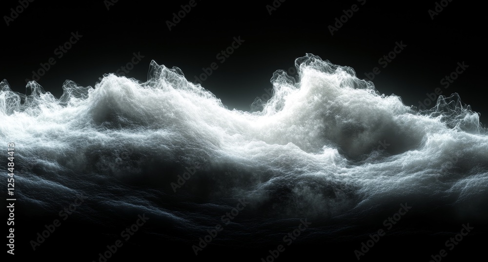 Abstract white cloudscape on black background. Abstract white cloudscape on black background.
