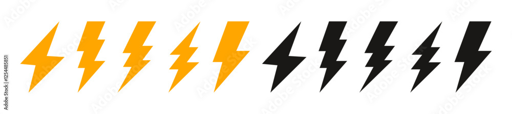 flash thunder power icon set, flash lightning bolt icon with thunder bolt collection - Electric power icon symbol - Power energy icon sign flash thunder power icon set, flash lightning bolt icon with thunder bolt collection - Electric power icon symbol - Power energy icon sign