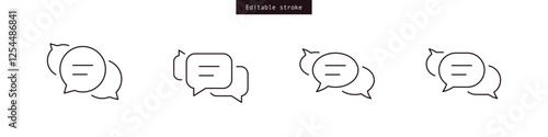 Chat speech bubble icon symbol chat message icons - talk message Bubble chat speech text box icon , social media communication background concept. vector outline editable stroke
