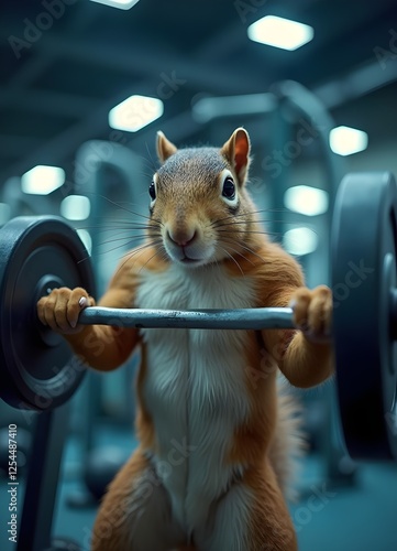 Muscular Rabbit Working Out at the Gym