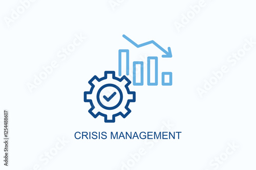 Crisis Management Icon Or Logo Isolated Illustration