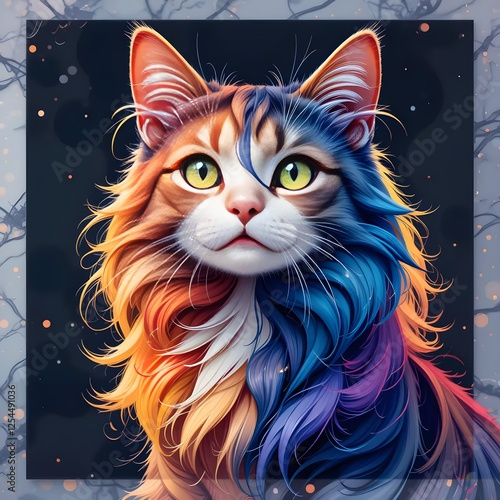 Colorful Cats, A Vibrant Whiskered Wonderland