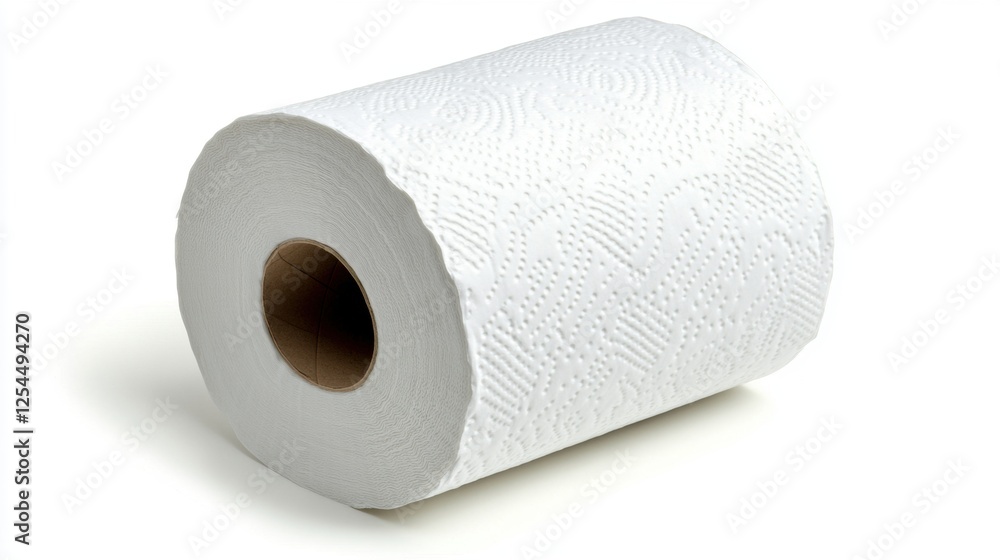 Roll of White Paper Towel on a Clean Countertop in a Minimalist Kitchen Environment Roll of White Paper Towel on a Clean Countertop in a Minimalist Kitchen Environment