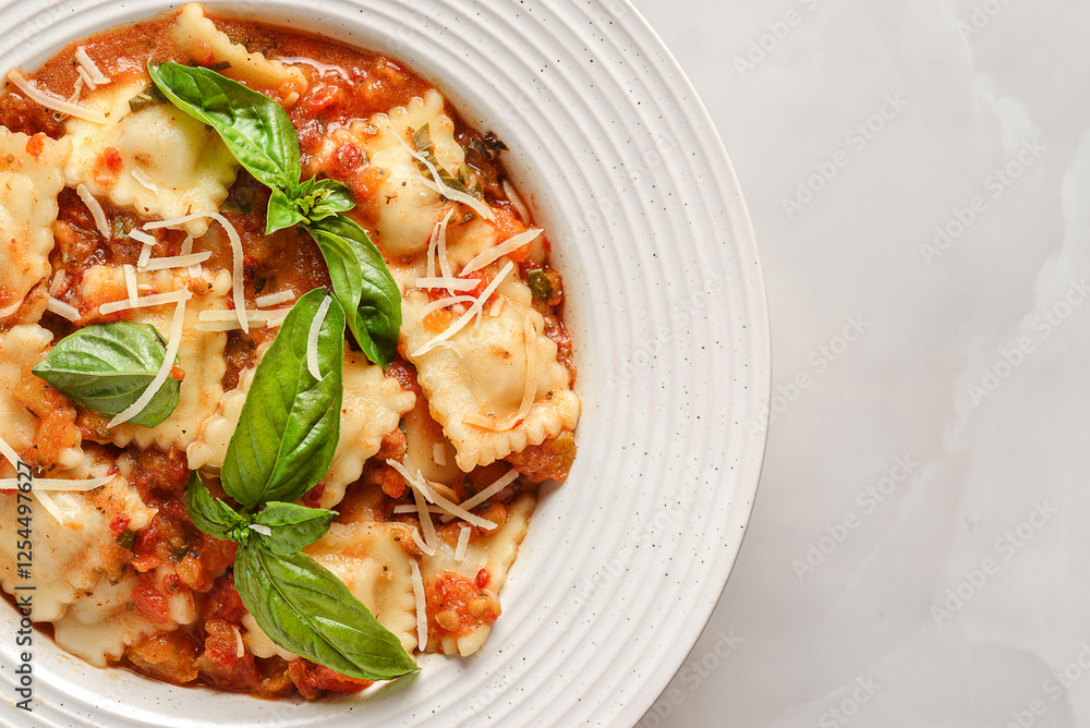 ravioli in tomato sauce with basil ravioli in tomato sauce with basil