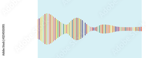 A modern vector background with abstract digital visuals displayed a colourful equalizer, while sound wave pattern elements flowed in harmony, adding depth to the design.

