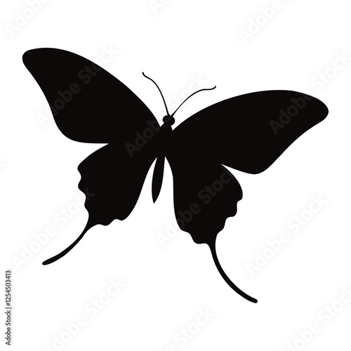 Pipevine butterfly Silhouette vector illustration isolated on a transparent background