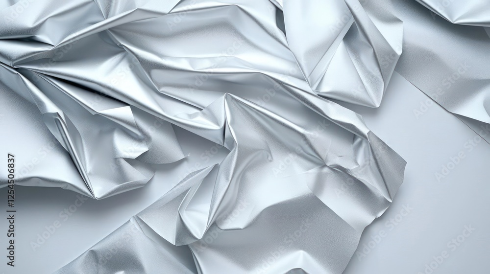 Fototapeta premium Crumpled Silver Foil Texture