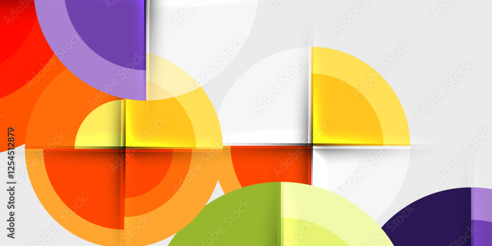 Circle and semi circle geometric background. Vector Illustration For Wallpaper, Banner, Background, Card, Book Illustration, landing page Circle and semi circle geometric background. Vector Illustration For Wallpaper, Banner, Background, Card, Book Illustration, landing page