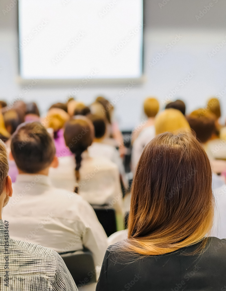 Obraz premium attentive audience watching a presentation in a meeting room