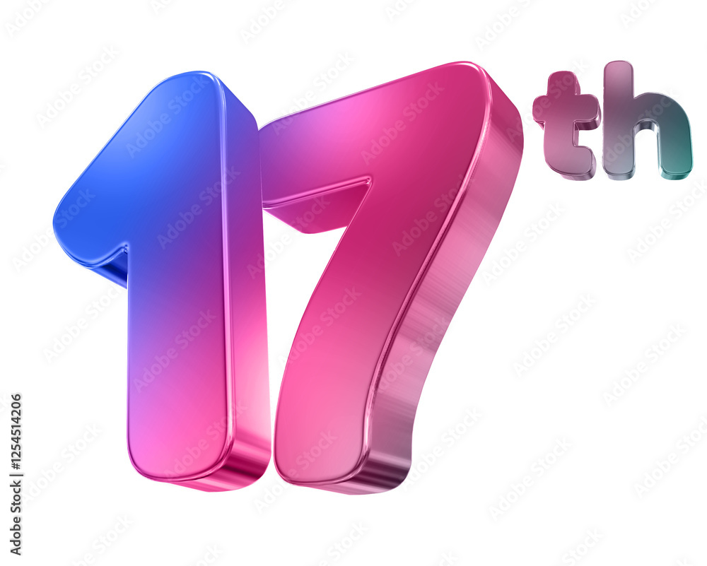 17 Year Anniversary Gradient Number 17 Year Anniversary Gradient Number