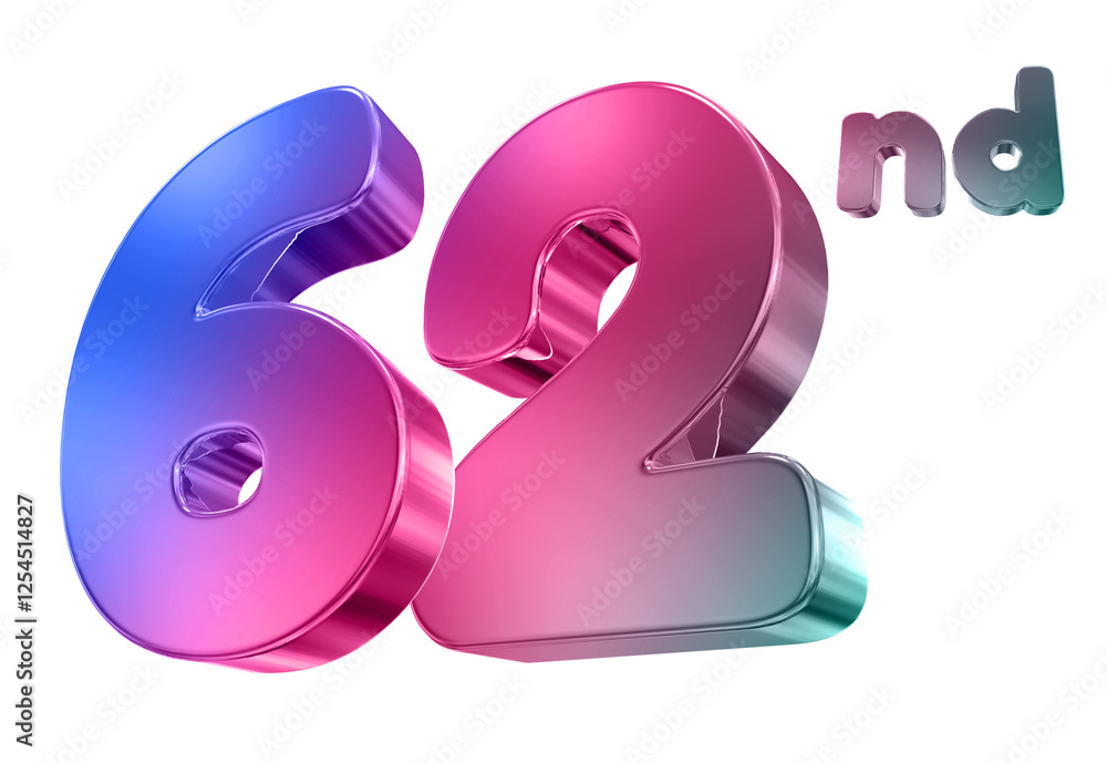 62 Year Anniversary Gradient Number 62 Year Anniversary Gradient Number