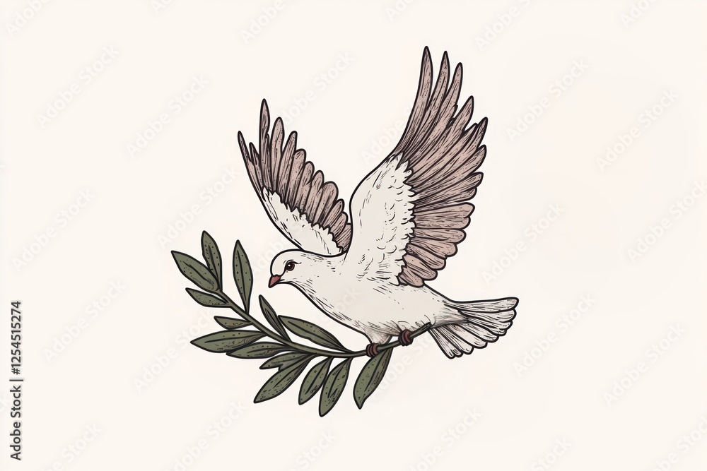 Obraz premium Dove illustration flying design.