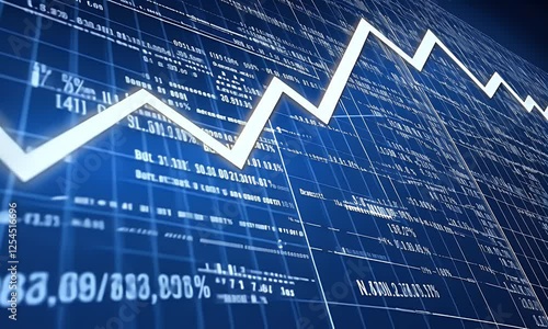 Declining stock market graph background