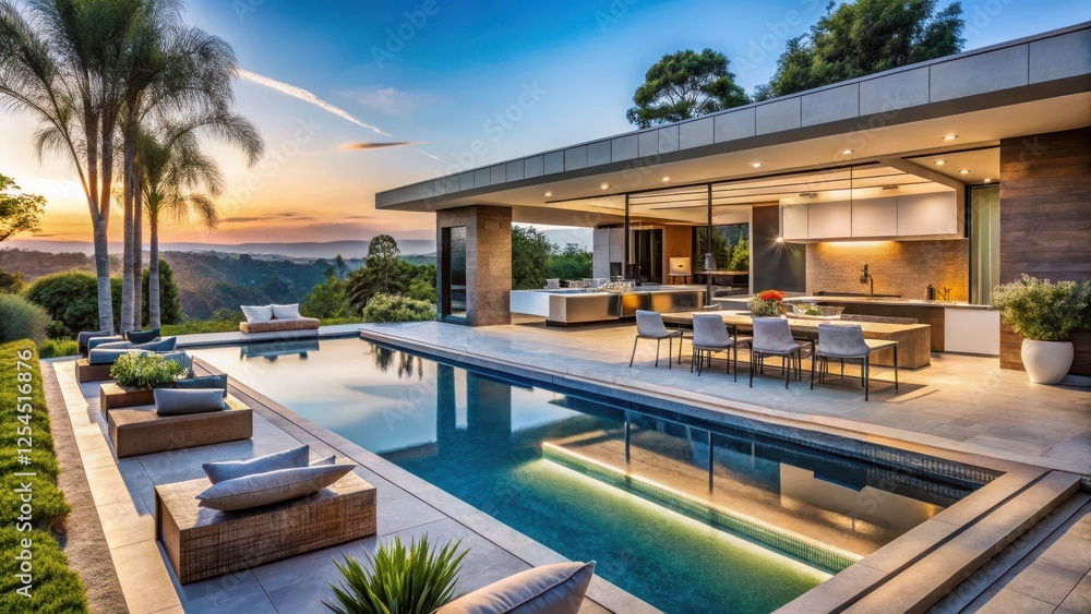 A lavish mansion with an infinity pool A lavish mansion with an infinity pool