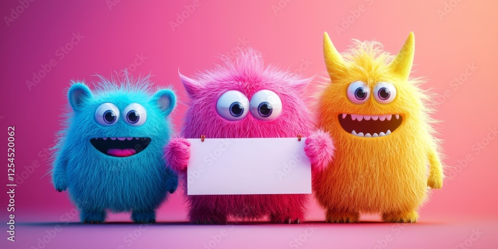 Fototapeta premium Cute and quirky creatures designed for fun communication. 