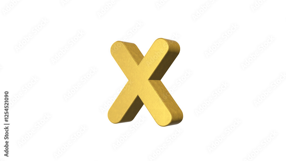 Obraz premium English alphabet Letter X 4k Illustration. Script text labels.