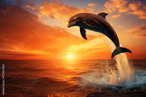 Dolphin outdoors jumping animal. photo