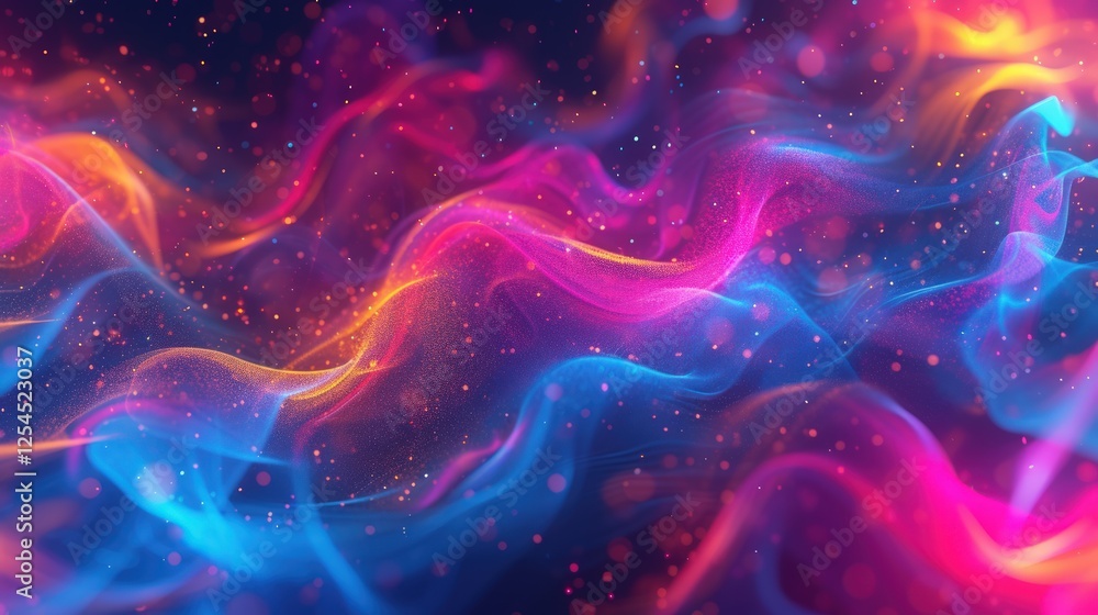 Fototapeta premium Abstract fluid texture colorful neon background. AI generated image