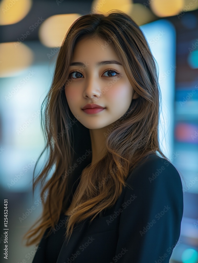 custom made wallpaper toronto digitalYoung businesswoman posing in a modern office environment