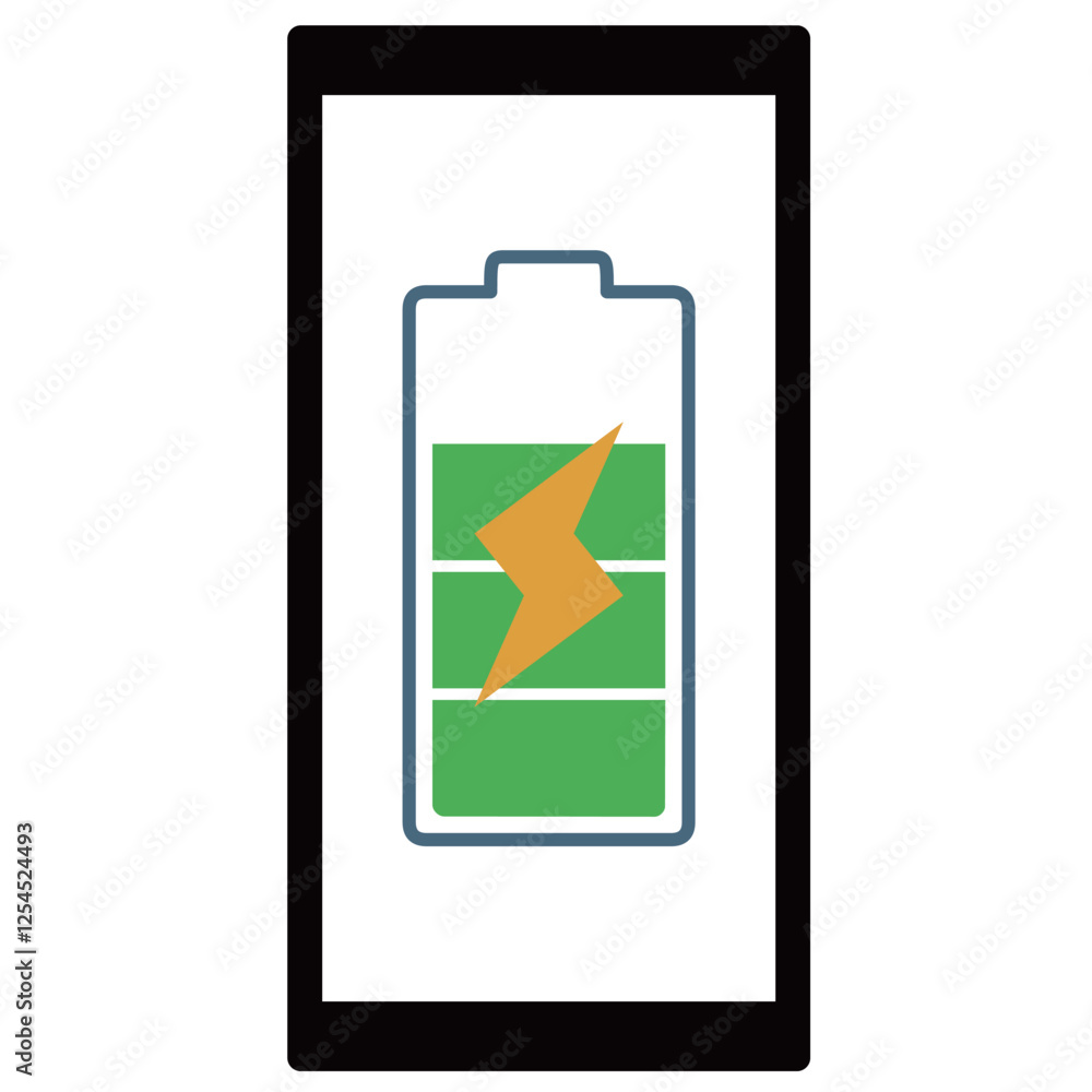 Obraz premium スマホに映された充電中のマーク