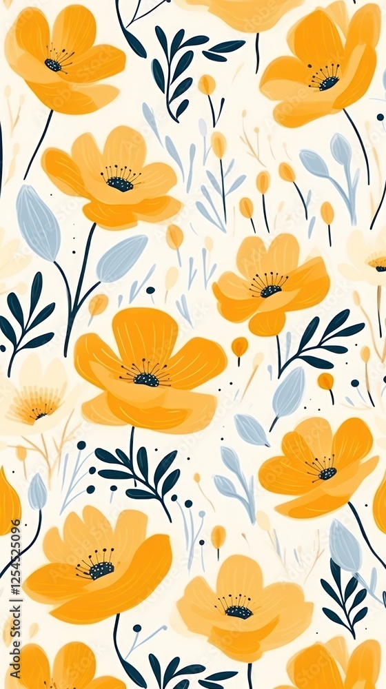 Fototapeta premium Spring floral patteenr pattern flower plant.