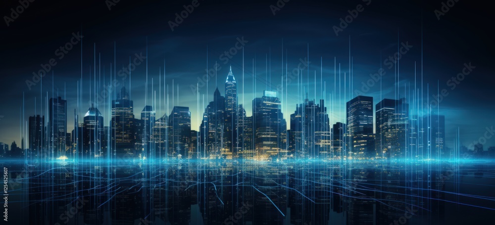 Fototapeta premium Innovative technology Financial market or stock market concept background. AI generated image