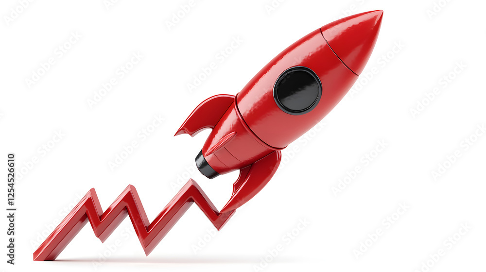 Red Rocket and Upward Trend: Business Growth Red Rocket and Upward Trend: Business Growth