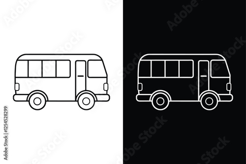 Elegant Bus Outline Icon for Modern Transport Designs