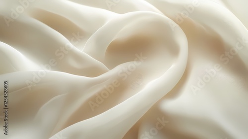 Elegant flowing silk fabric in soft cream color creating a luxurious and smooth texture