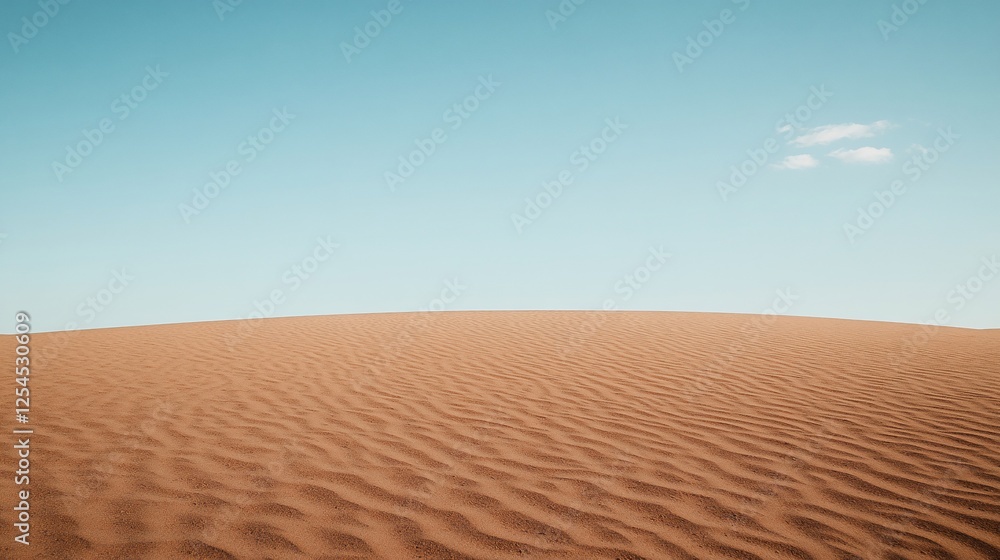 Naklejka premium Desert landscape, dunes under clear sky, travel, background