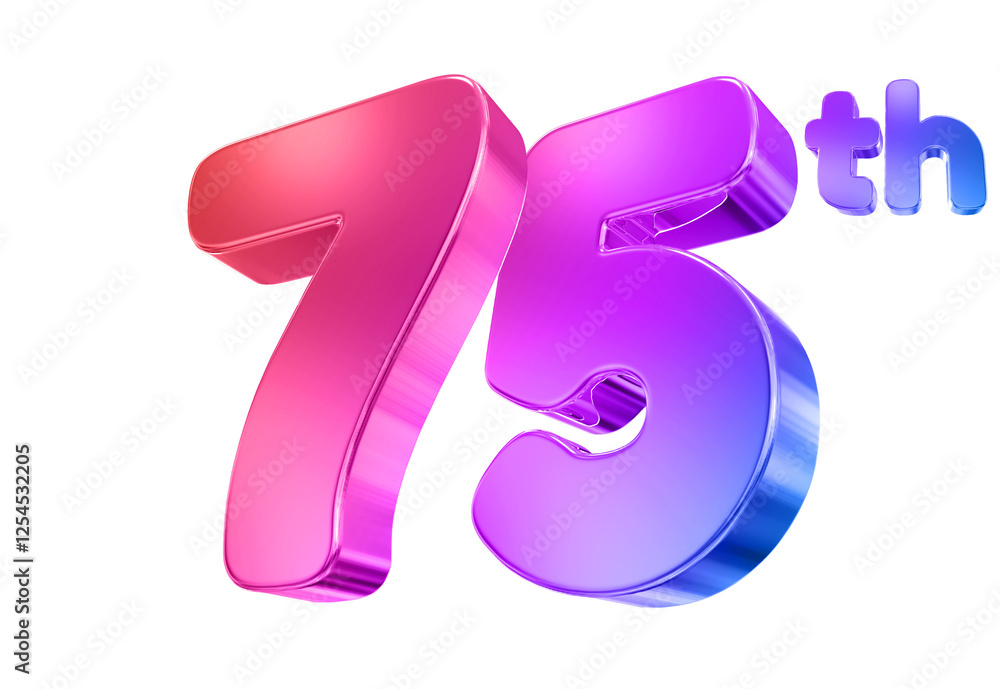 75 Year Anniversary Gradient Number 75 Year Anniversary Gradient Number