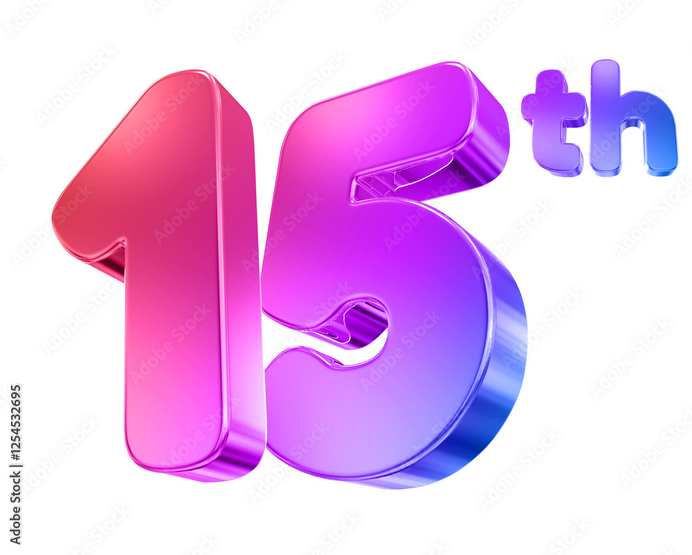 15 Year Anniversary Gradient Number 15 Year Anniversary Gradient Number