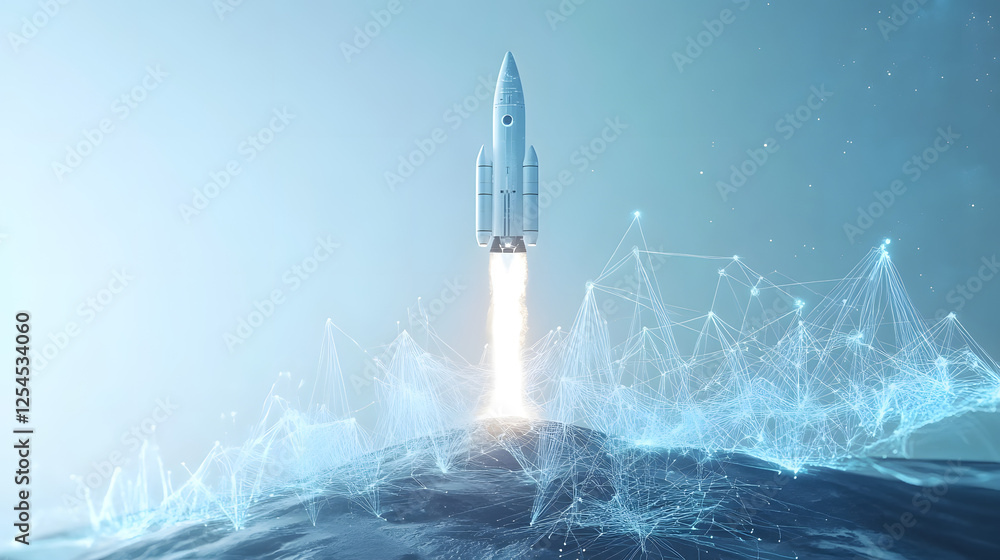 Fototapeta premium Rocket Launch into the Future
