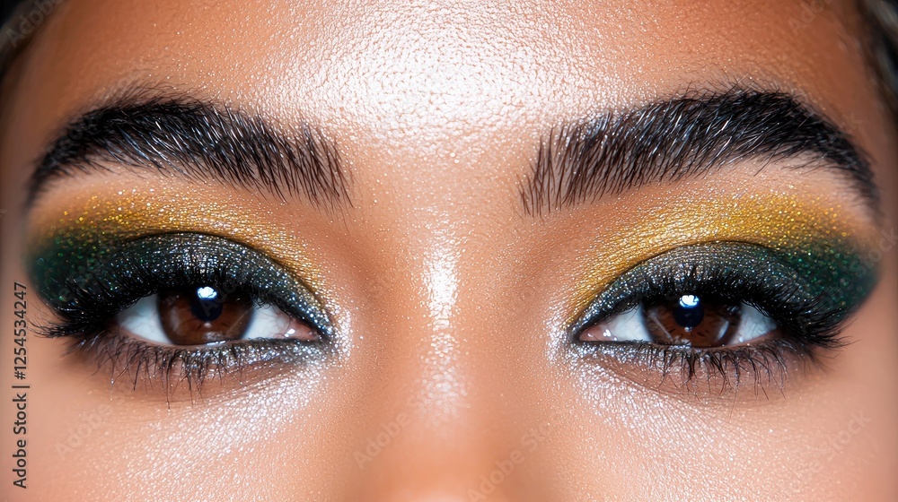 Fototapeta premium Close-up Woman Eyes Colorful Makeup