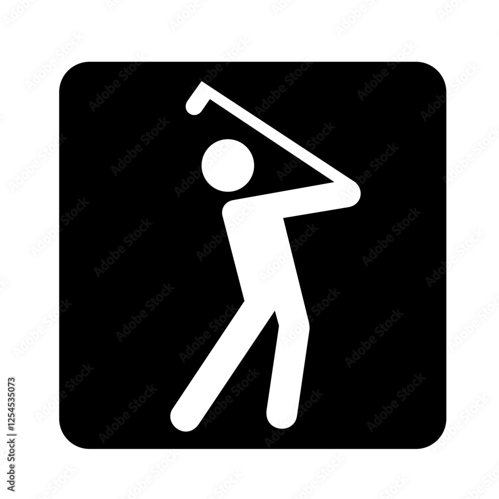 golfing symbol isolated on black background. vector illustration. golfing symbol isolated on black background. vector illustration.