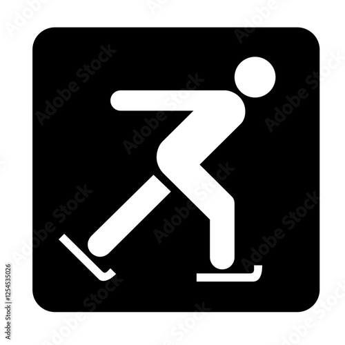 ice skating symbol isolated on black background. vector illustration. 
