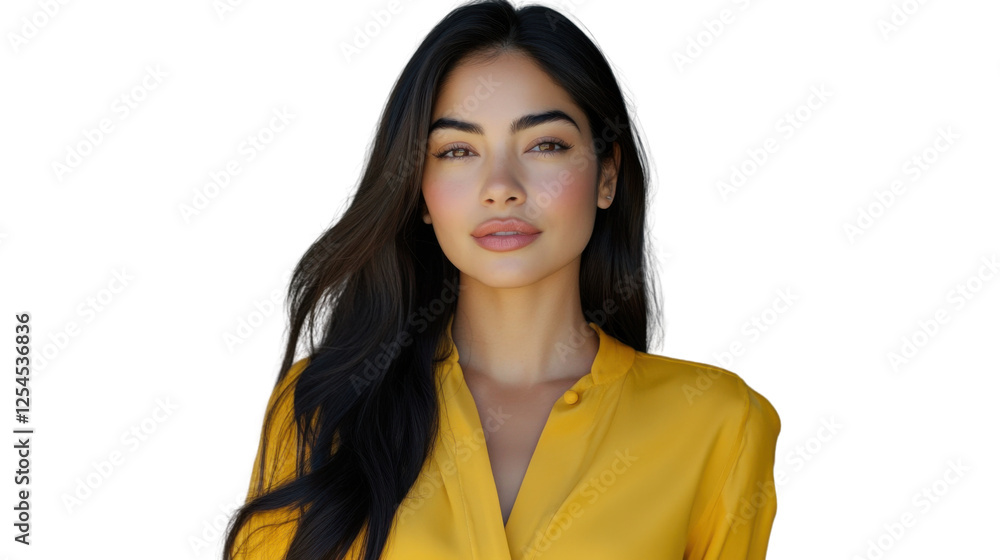 Confident young latin woman posing on transparent background Confident young latin woman posing on transparent background