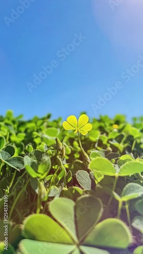 close-up of a clover leave with bright copy space