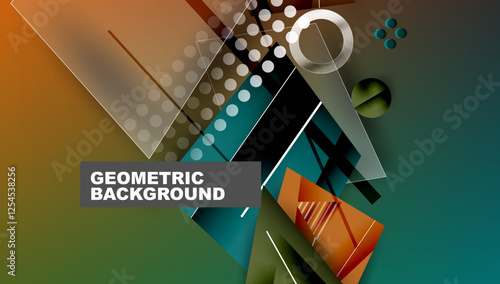 Abstract background geometric design with colorful gradients