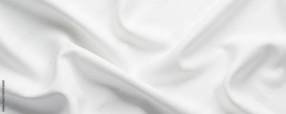 Soft white linen fabric on a plain white background, soft, fabric Soft white linen fabric on a plain white background, soft, fabric