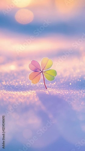 close-up of a clover leave with bright copy space