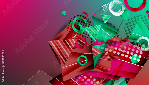 Abstract background geometric design with colorful gradients