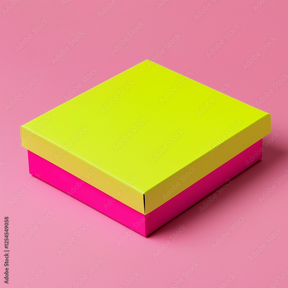 neon yellow and pink box mockup neon yellow and pink box mockup